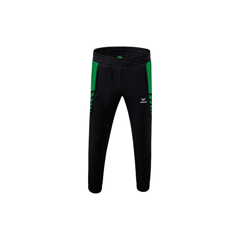 Erima Training Pants Six Wings Worker long (100% Polyester, sporty fit) black/emerald Boys