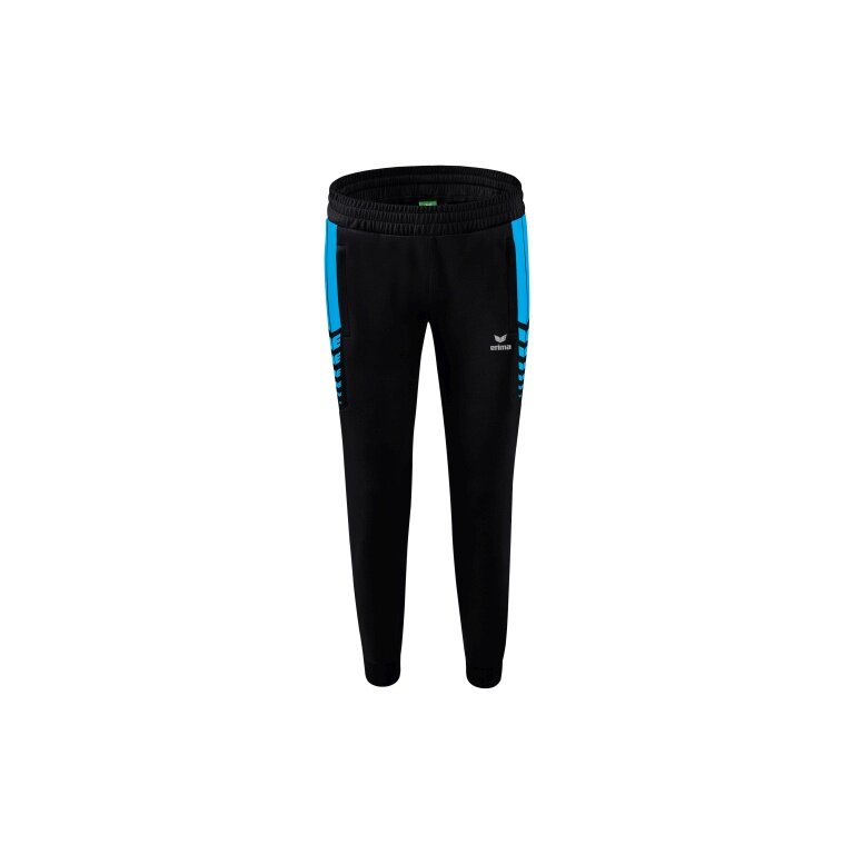 Erima Training Pants Six Wings Worker long (100% Polyester, sporty fit) black/curacao blue Women