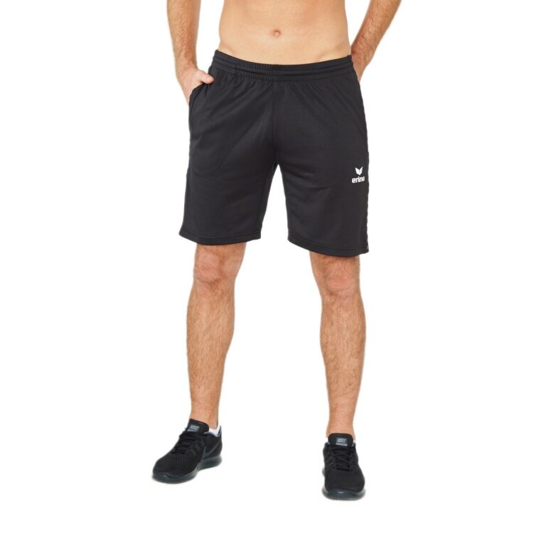 Erima Training Shorts Basic (100% Polyester, zip pockets) short black Men