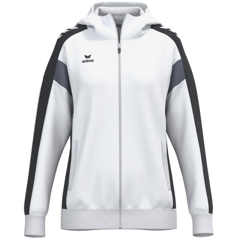 Erima Celebrate 125 Training Jacket with Hood (breathable, 100% polyester) white/black ladies