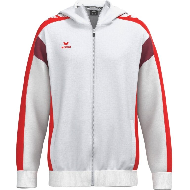 Erima Celebrate 125 Training Jacket with Hood (breathable, 100% polyester) white/red men's