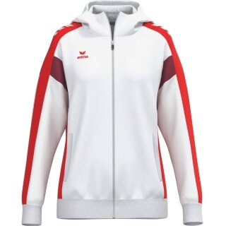 Erima Celebrate 125 Training Jacket with Hood (breathable, 100% polyester) white/red ladies