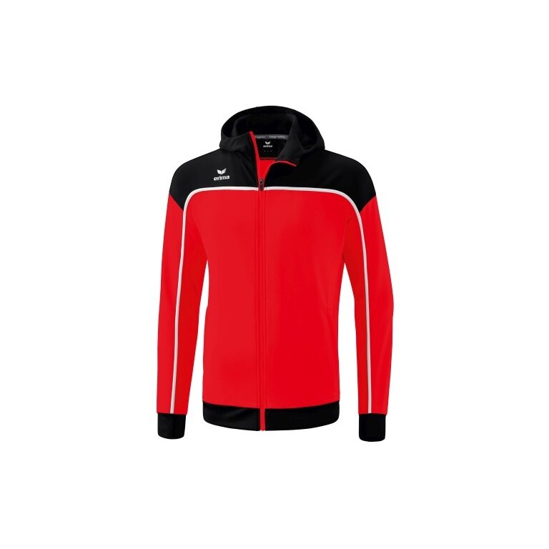 Erima Training Jacket Change with Hood (recycled Polyester, durable, with zipper pockets) red/black Boys