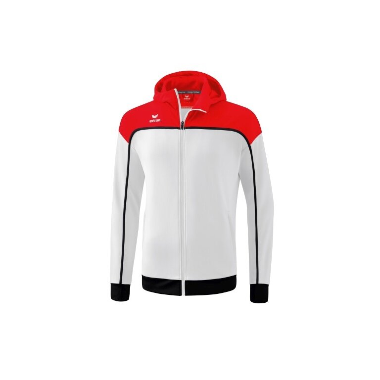 Erima Training Jacket Change with Hood (recycled Polyester, durable, with zip pockets) white/red Boys