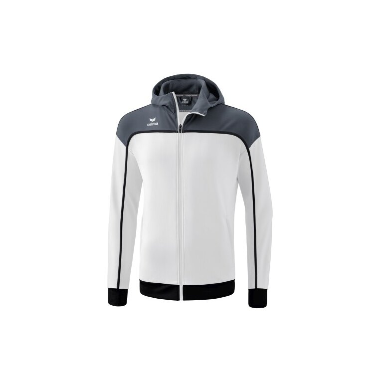 Erima Training Jacket Change with Hood (recycled polyester, durable, with zip pockets) white/grey Boys