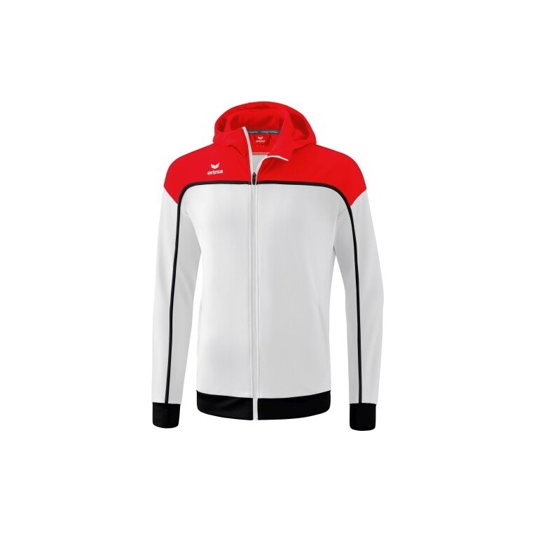 Erima Training Jacket Change with Hood (recycled Polyester, durable, with zip pockets) white/red Men
