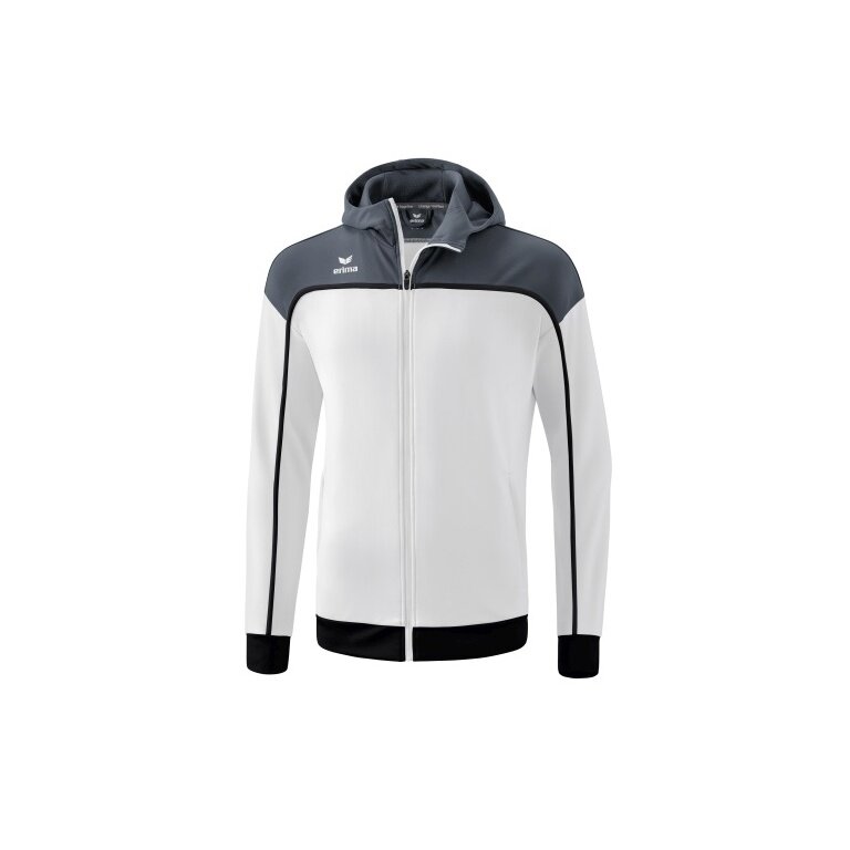 Erima Training Jacket Change with Hood (recycled Polyester, durable, with zip pockets) white/grey Men