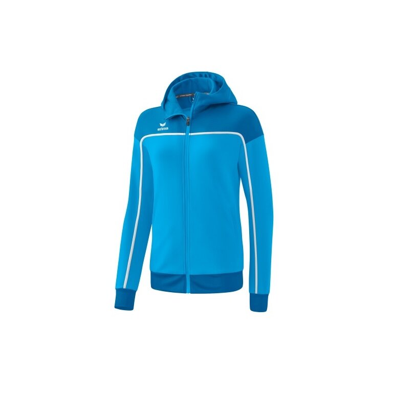 Erima Training Jacket Change with Hood (durable, with zip pockets) turquoise blue Women