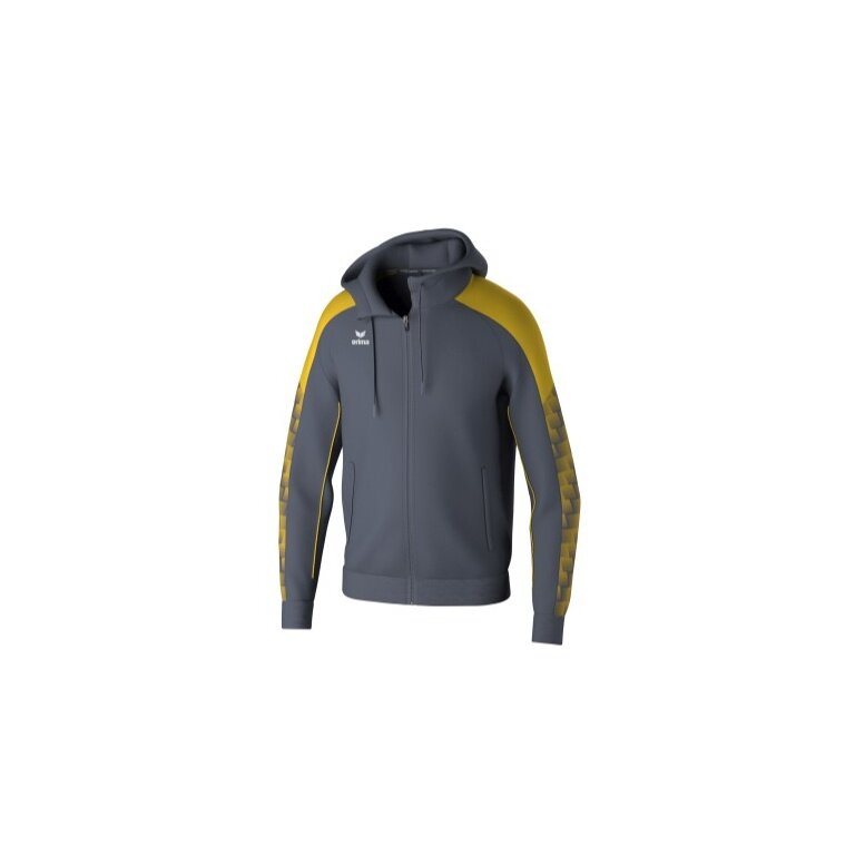 Erima Evo Star Training Jacket with Hood (high wearing comfort) slate grey/yellow Men's