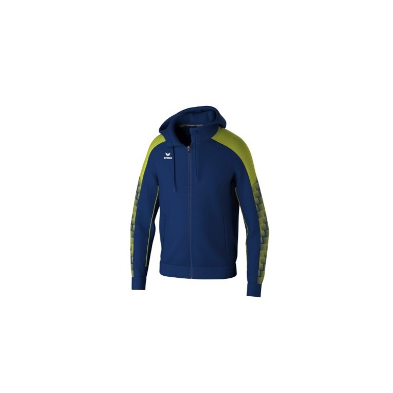 Erima Evo Star Training Jacket with Hood (high wearing comfort) navy blue/lime green Kids