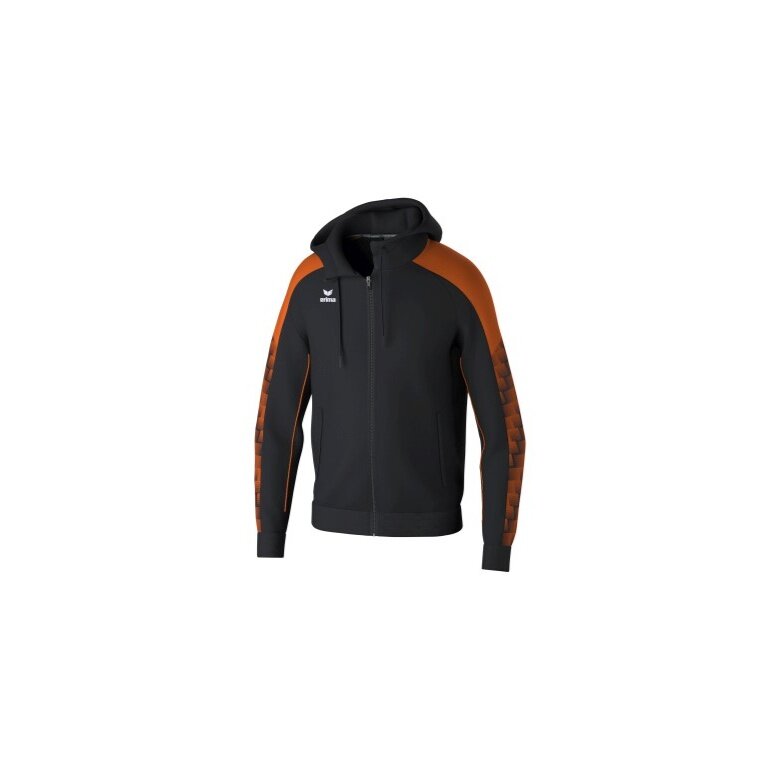 Erima Evo Star Training Jacket with Hood (high wearing comfort) black/orange Kids