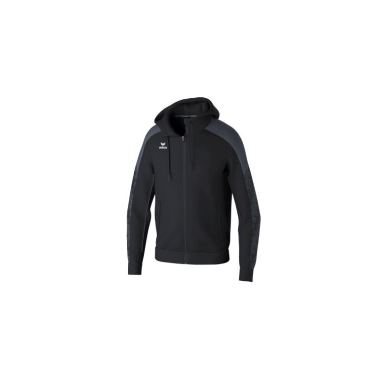 Erima Evo Star Training Jacket with Hood (high wearing comfort) black/grey Kids