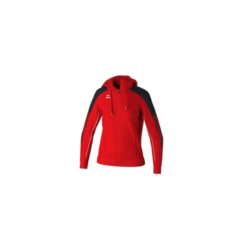 Erima Evo Star Training Jacket with Hood (high wearing comfort) red/black Ladies