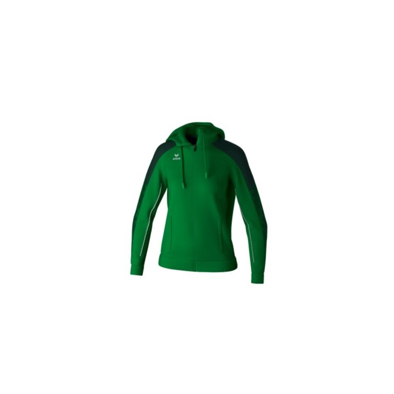 Erima Evo Star Training Jacket with Hood (high wearing comfort) emerald green/pine Ladies