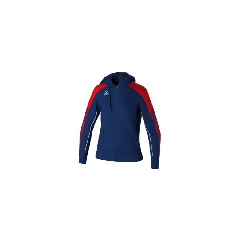 Erima Evo Star Training Jacket with Hood (high wearing comfort) navy blue/red Ladies