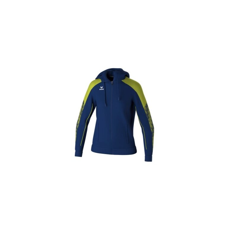 Erima Evo Star Training Jacket with Hood (high wearing comfort) navy blue/lime green Ladies