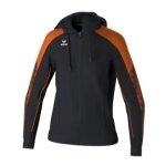 Erima Evo Star Training Jacket with Hood (high wearing comfort) black/orange Ladies