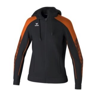 Erima Evo Star Training Jacket with Hood (high wearing comfort) black/orange Ladies