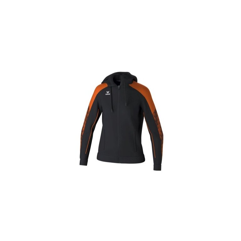Erima Evo Star Training Jacket with Hood (high wearing comfort) black/orange Ladies