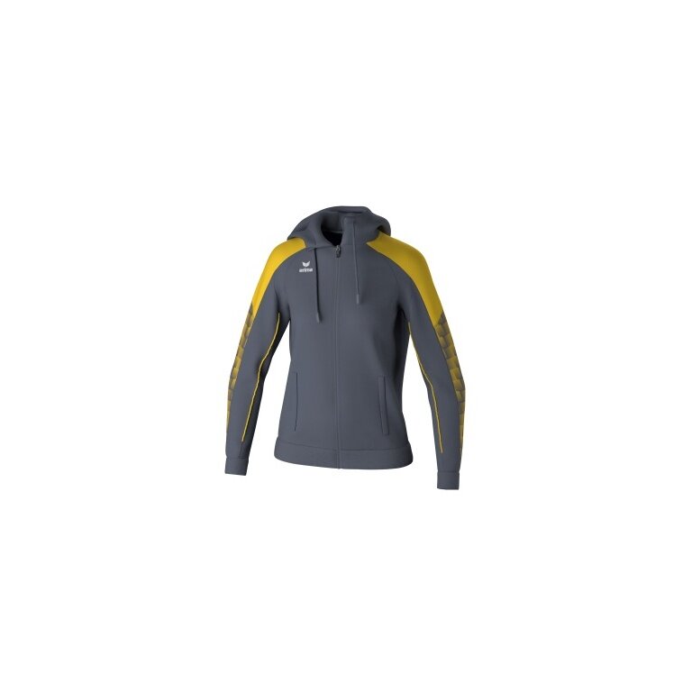 Erima Training Jacket Evo Star with Hood (high wearing comfort) grey/yellow Ladies