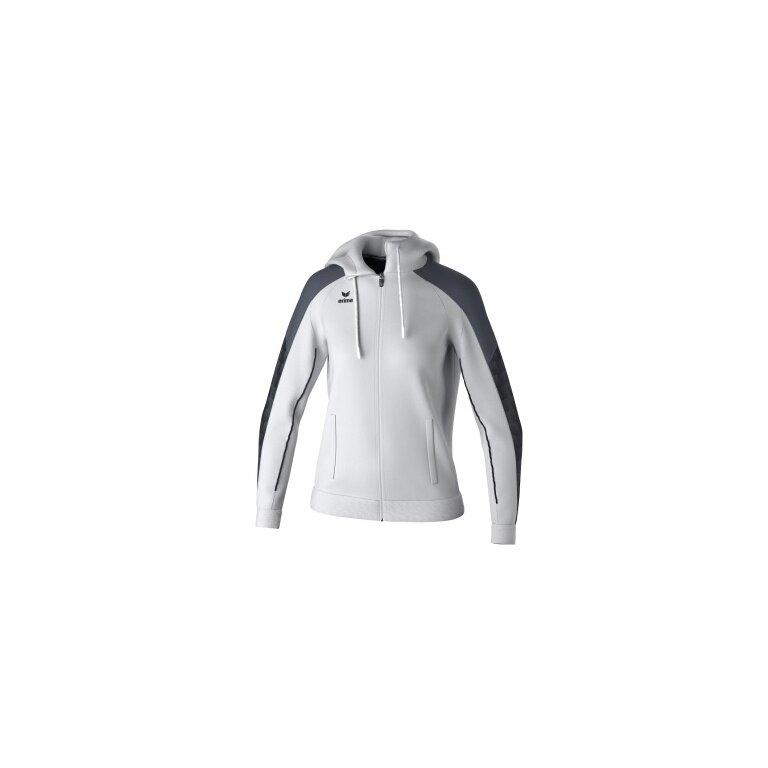 Erima Training Jacket Evo Star with Hood (high wearing comfort) white/black ladies