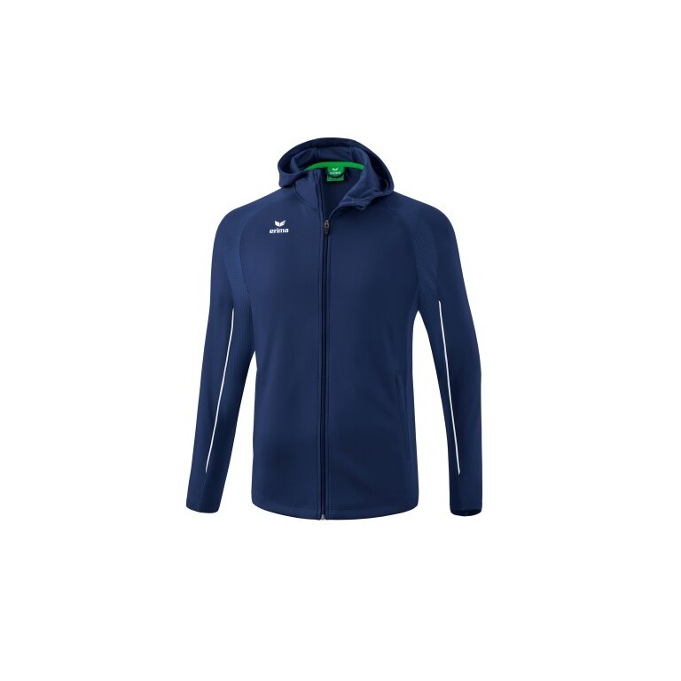 Erima Training Jacket Liga Star with Hood (durable and elastic functional material) navy blue/white Men