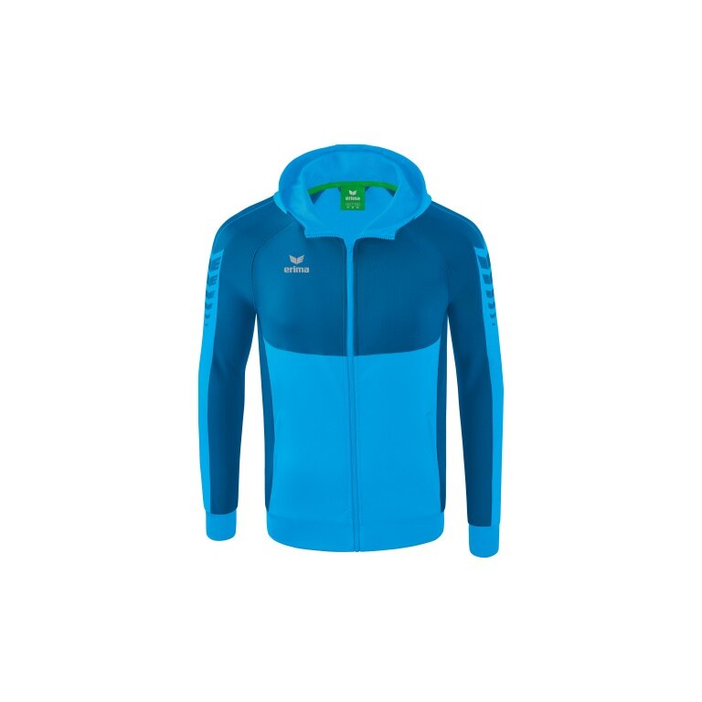 Erima Training Jacket Six Wings with Hood (Cotton Blend, Soft and Comfortable) Curacao Blue Men