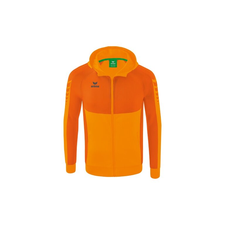 Erima Training Jacket Six Wings with Hood (Cotton Blend, Soft and Comfortable) Orange Men