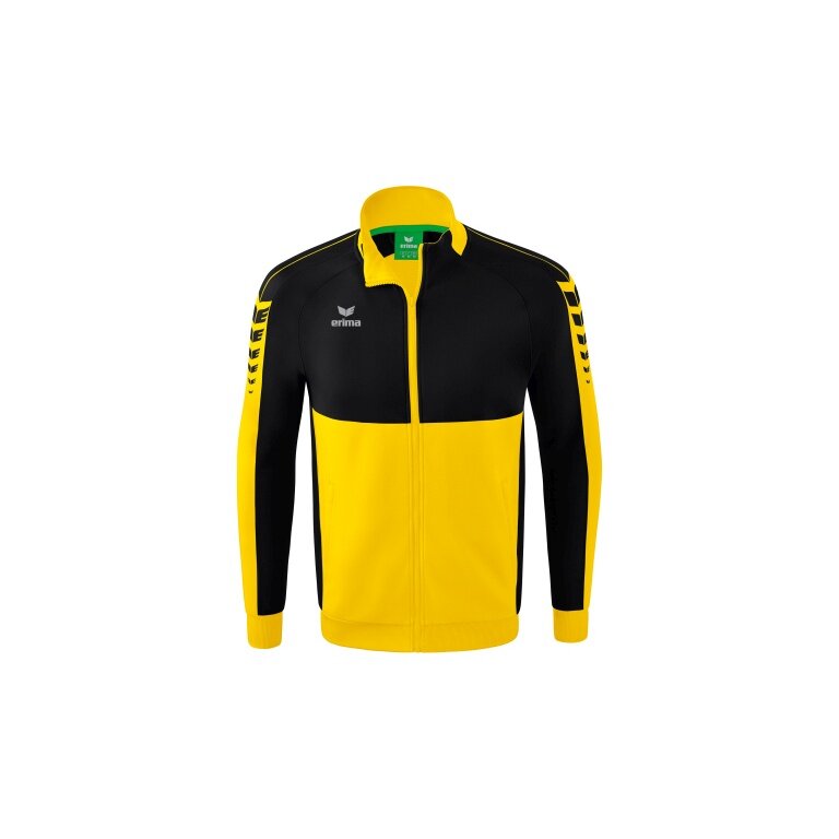 Erima Training Jacket Six Wings Worker (100% Polyester, stand-up collar, durable) yellow/black Boys
