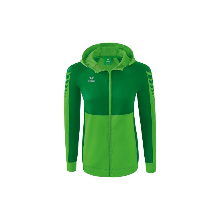 Erima Training Jacket Six Wings with Hood (Cotton Blend, Soft, Comfortable, Tailored Cut) Green/Emerald Women