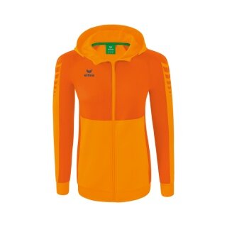 Erima Training Jacket Six Wings with Hood (Cotton Blend, Soft, Comfortable, Tailored Fit) Orange Women