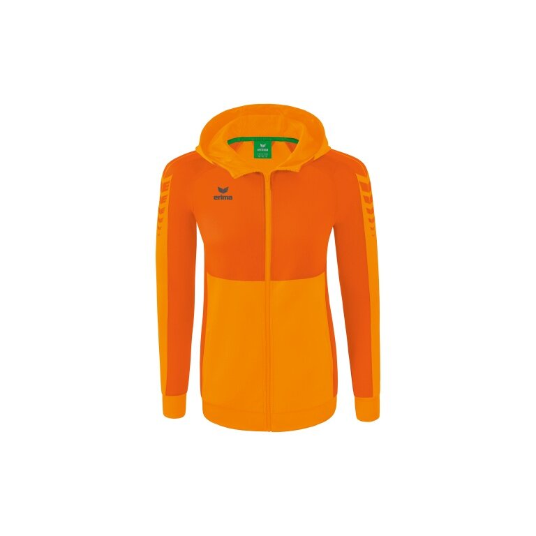 Erima Training Jacket Six Wings with Hood (Cotton Blend, Soft, Comfortable, Tailored Fit) Orange Women