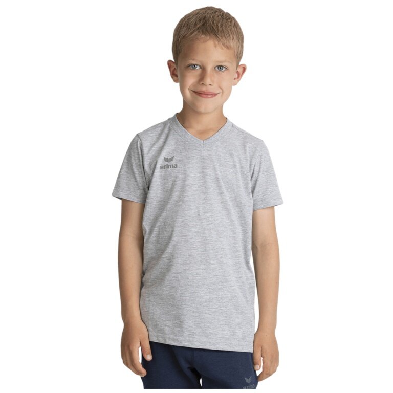 Erima Sport T-shirt Basic Style (100% cotton, V-neck) grey children
