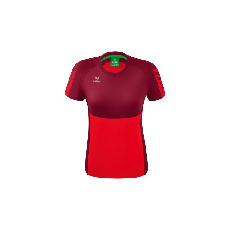 Erima Sport-Shirt Six Wings (100% Polyester, tailored cut, quick-drying) red/bordeaux Women