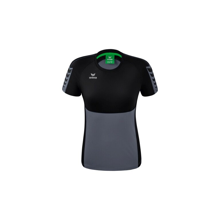 Erima Sport-Shirt Six Wings (100% Polyester, tailored cut, quick-drying) grey/black Women