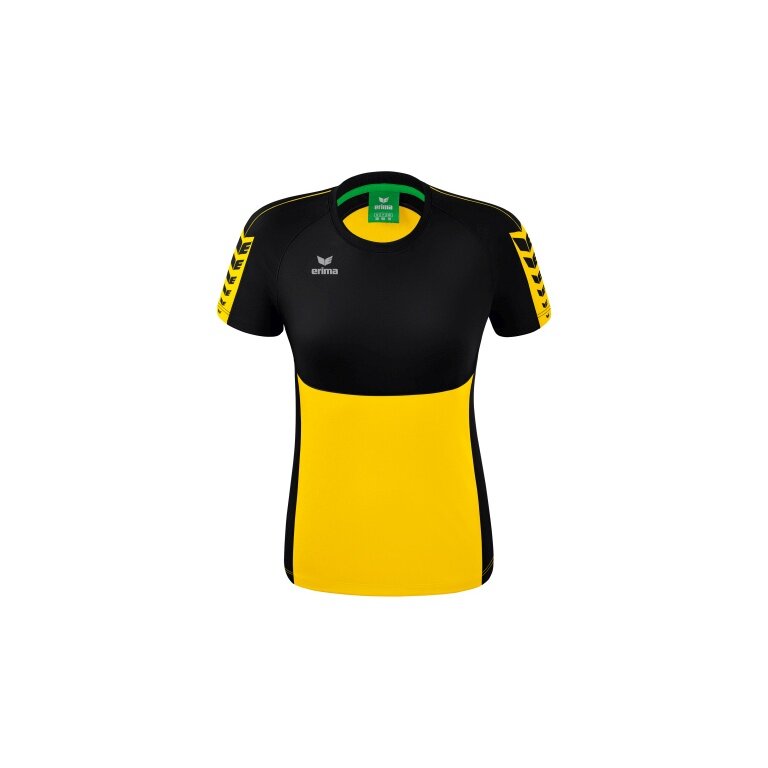 Erima Sport-Shirt Six Wings (100% Polyester, tailored cut, quick-drying) yellow/black Women