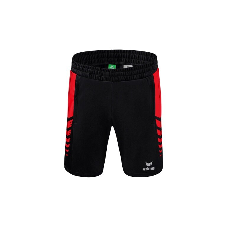 Erima Sport Pants Six Wings Worker Shorts short (100% Polyester, without inner slip, comfortable) black/red Boys