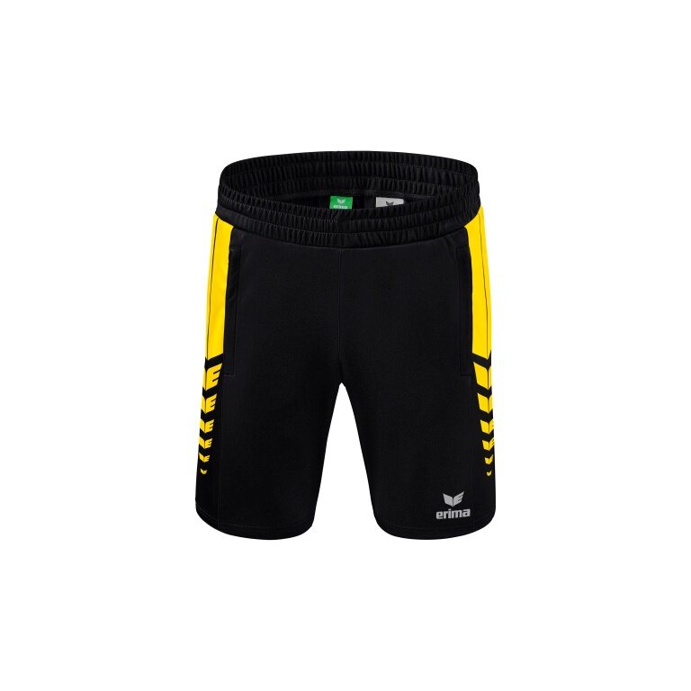 Erima Sport Pants Six Wings Worker Shorts short (100% Polyester, without inner lining, comfortable) black/yellow Boys