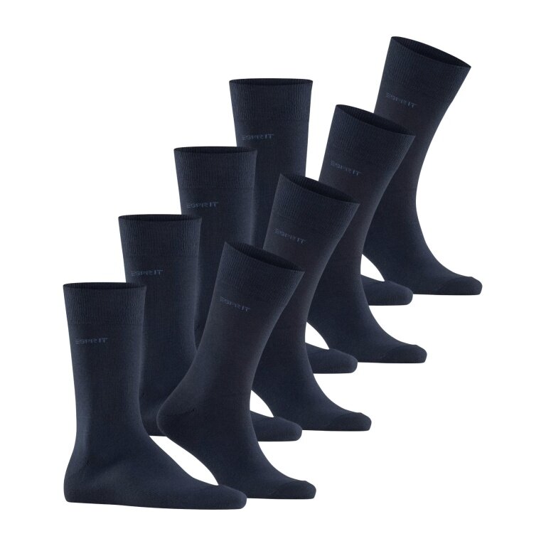 Esprit Daily Socks Crew Solid (Cotton) navy blue Men's - 4 pairs