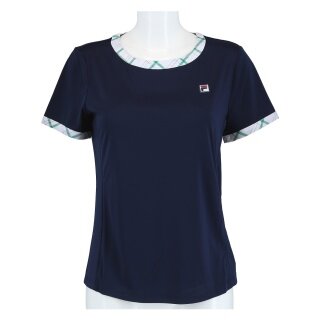 Fila Tennis Shirt Yamila (comfortable to wear) navy blue/white/green ladies
