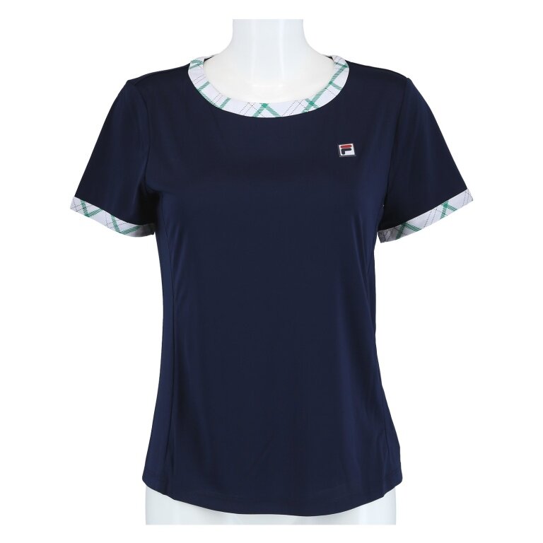 Fila Tennis Shirt Yamila (comfortable to wear) navy blue/white/green ladies