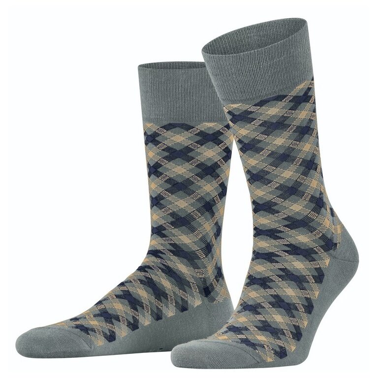 Falke Daily Sock Crew Smart Check (stylish design, cotton) dust grey Men - 1 Pair