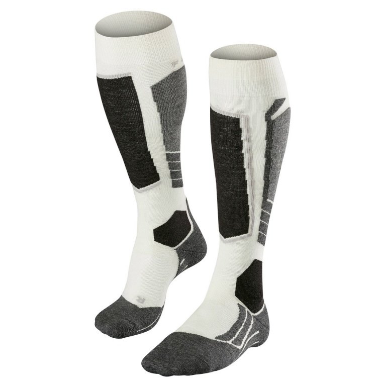 Falke SK2 Intermediate Wool Ski Socks (medium cushioning) white/grey/black Ladies - 1 pair
