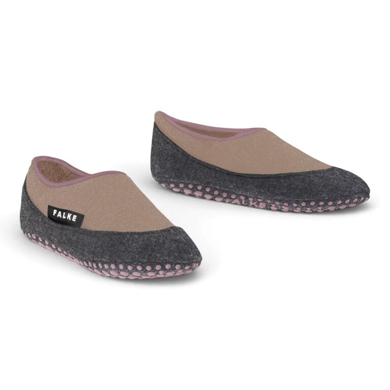 Falke Cosyshoe Slippers (warming merino wool) brown/grey children