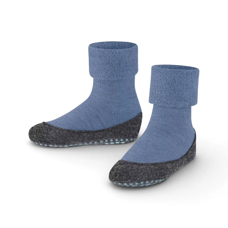 Falke Cosyshoe Minis Slippers (light, warming merino wool) blue children