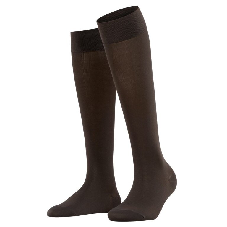 Falke Knee Socks Cotton Touch (sustainable cotton) dark brown Women - 1 Pair