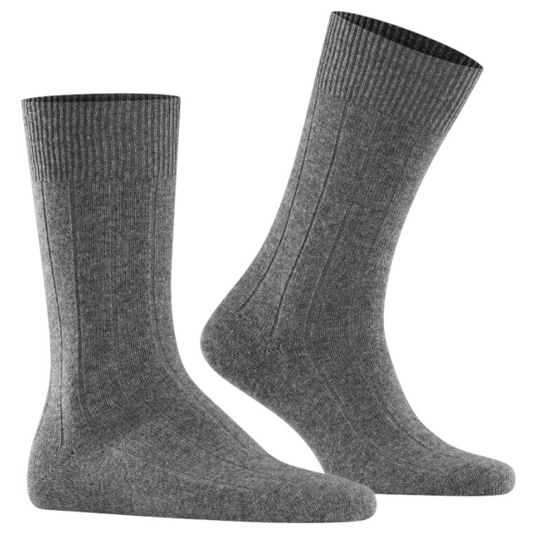 Falke Day Sock Lhasa Rib (warming cashmere) light grey men's - 1 pair