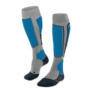 Falke Ski Sock SK2 Intermediate Vegan Skiing Knee Socks (optimal fit) light grey/blue Men - 1 Pair