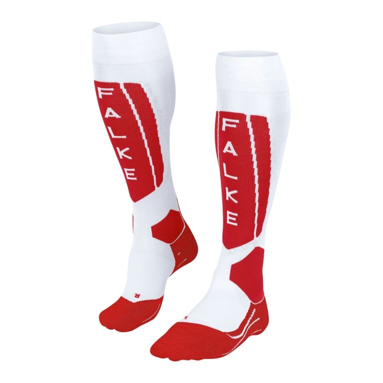 Falke SK5 Expert Ski Socks (Knee Socks, Ultra-Light Padding) White/Red Men - 1 Pair