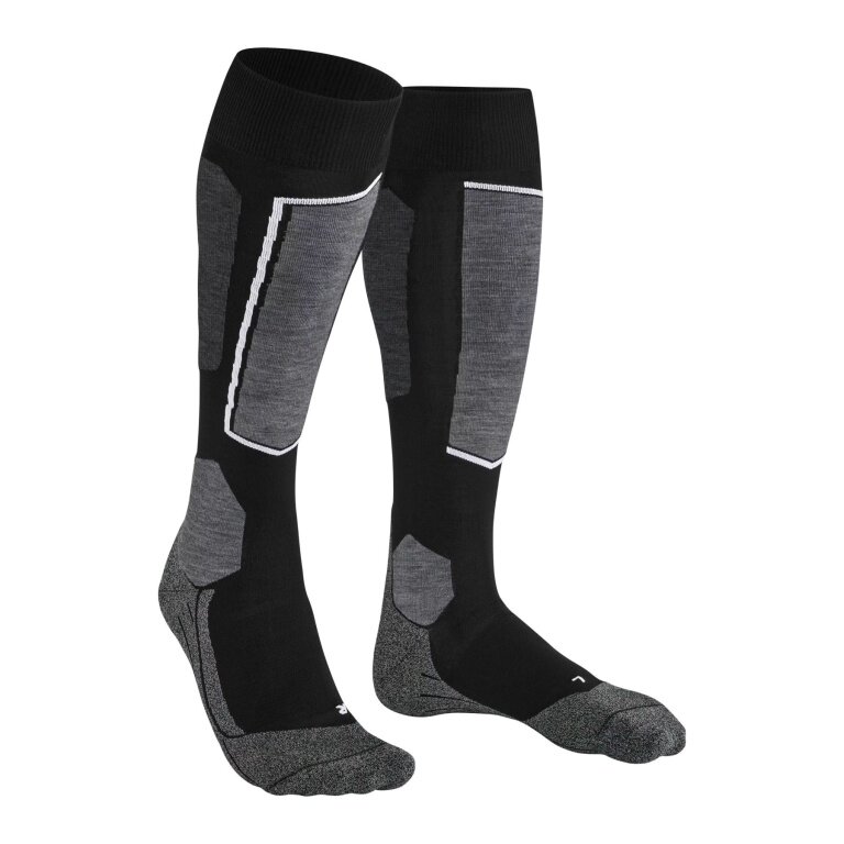 Falke SK6 Pro Ski Socks (Knee Socks, Optimal Fit) Black/Grey Men's - 1 Pair